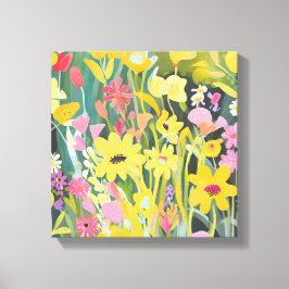 スプリング・ワイルドフラワーズ｜花の水彩画 キャンバスプリント