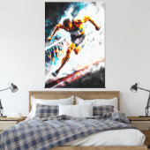 スプリントのチャンピオン – ダイナミックスポーツアートトラック&フィールド キャンバスプリント (インサイチュ (寝室))