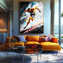 スプリントのチャンピオン – ダイナミックスポーツアートトラック&フィールド キャンバスプリント