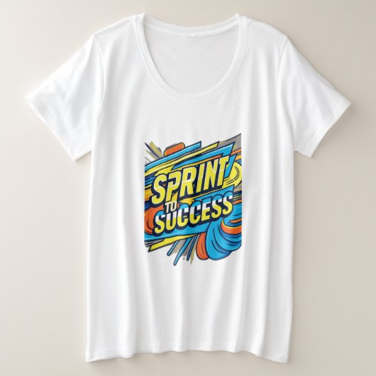 スプリントを成功に導く プラスサイズTシャツ (デザイン正面)