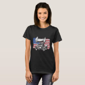 スプリントカーレースアメリカ国旗 Tシャツ (正面フル)