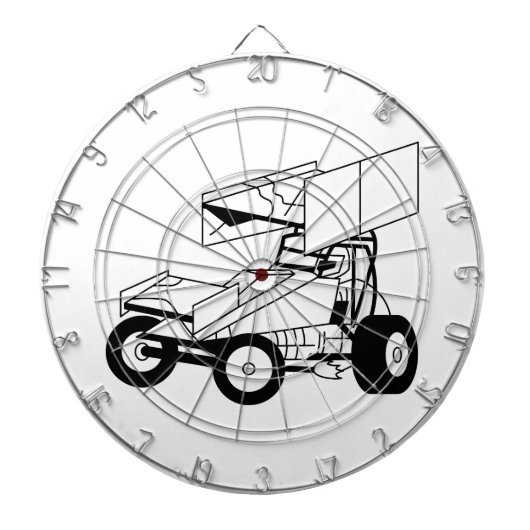 スプリント車の輪郭 ダーツボード (正面)