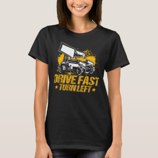 スプリント車レーシングドライブファーストターン離れレース Tシャツ