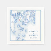 スプルスポイントインブーツベイハーバーメインマップ結婚ズ スタンダードカクテルナプキン (正面)