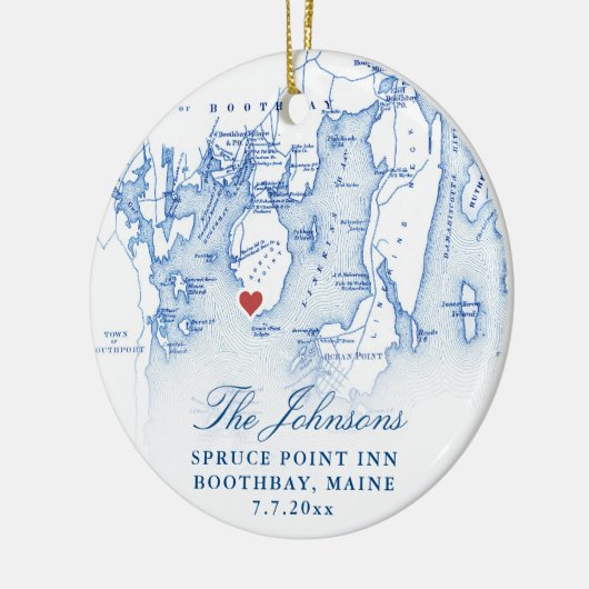 スプルスポイントインメーンニューリュー初めてのクリスマス セラミックオーナメント (左)