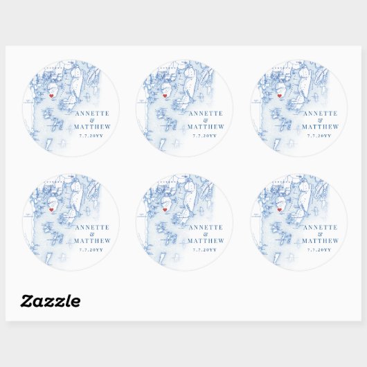 スプルスポイントメインマップブエレガントルー結婚式の引き出物 ラウンドシール (シート)