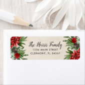 スプルチェピネコーンアンドポインセチア紙 ラベル (インサイチュ)