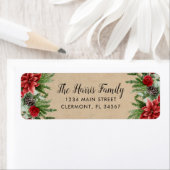 スプルチェピネコーンアンドポインセティアクラフト紙 ラベル (インサイチュ)