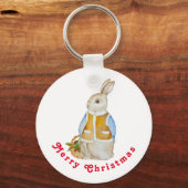 スプルースのぬか入りのバスケットを持つ可愛いクリスマスヘア キーホルダー (正面)