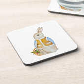 スプルースのぬか入りのバスケットを持つ可愛いクリスマスヘア コースター (左側)