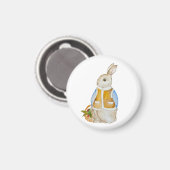 スプルースのぬか入りのバスケットを持つ可愛いクリスマスヘア マグネット (正面/裏面)