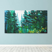 スプルースカラフル絵を描スプラッシュ キャンバスプリント (インサイチュ (ウッドフロア))