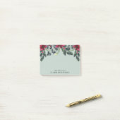 スプルーススタイリッシュレッドポインセチアのクリスマス ポストイット (デスク上)