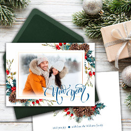 スプルース支店の新年フォトグリーティングカード 案内状