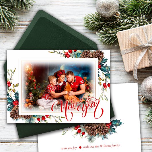 スプルース支店の新年フォトグリーティングカード 案内状