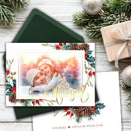 スプルース支店の新年フォトグリーティングカード 案内状