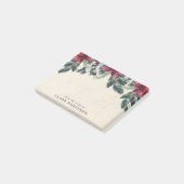 スプルース緑の赤いポインセチアのクリスマス ポストイット (アングル)