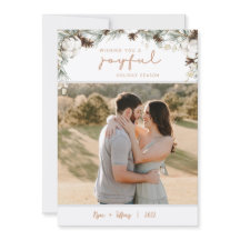 スプルース&パインコーン楽しいホリデークリスマスカード