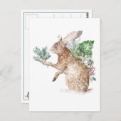 スプルース&ホリーのスノーウィーウィンターハレギフティングPosy ポストカード (正面/裏面)