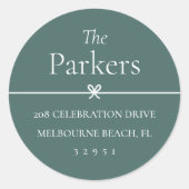 スプルース |ボーシンプルミニマル差出人住所シール ラウンドシール (正面)