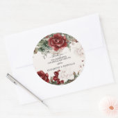 スプルース＆レース | ウィンターフローラルウェディング ラウンドシール (封筒)