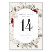 スプルース&レース | 冬のフローラテーブル番号カード テーブルナンバー (裏面)