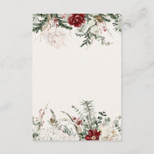 スプルース&レース | 冬の花模様結婚の詳細 エンクロージャーカード (裏面)