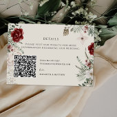 スプルース&レース | 冬の花模様結婚のQR エンクロージャーカード