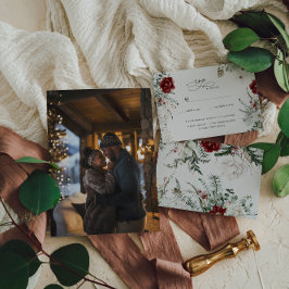 スプルース&レース | 冬の花模様結婚ズ 出欠カード