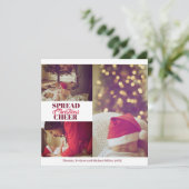 スプレッドクリスマス応援バーガンディーレッドフォトカード シーズンカード (スタンド正面)