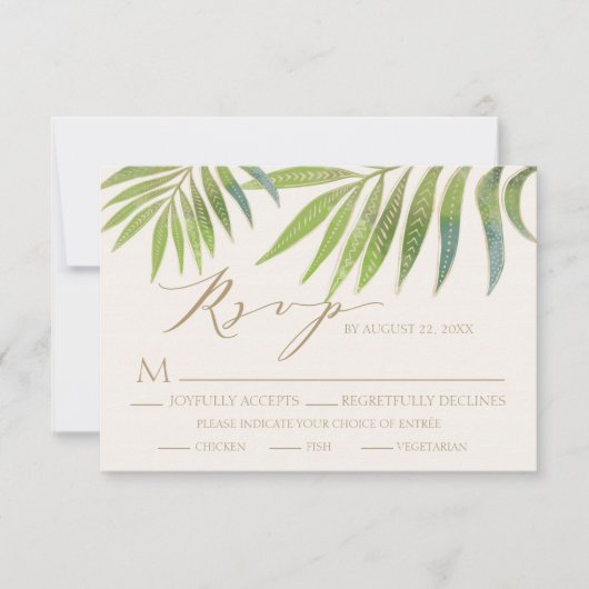 スプレッドサマー結婚式招待状RSVP 出欠カード (正面)