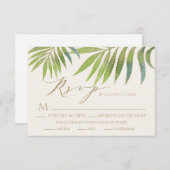 スプレッドサマー結婚式招待状RSVP 出欠カード (正面/裏面)