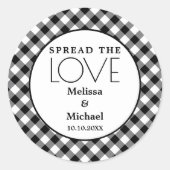 スプレッドザラブジンガム白黒結婚式の引き出物 ラウンドシール (正面)