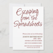 スプレッドシートからの脱出おもしろい除 招待状 (正面)