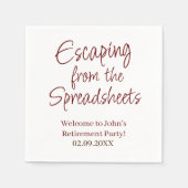 スプレッドシートからの脱出カスタム退職金 スタンダードカクテルナプキン (正面)