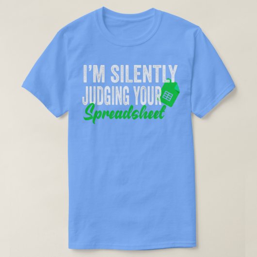 スプレッドシートを無言で判断する Tシャツ (デザイン正面)