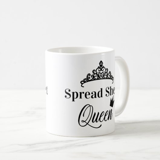 スプレッドシートクイーンおもしろい引用文コーヒーマグ コーヒーマグカップ (正面右)