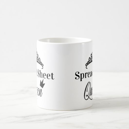 スプレッドシートクイーンおもしろい引用文コーヒーマグ コーヒーマグカップ (中央)