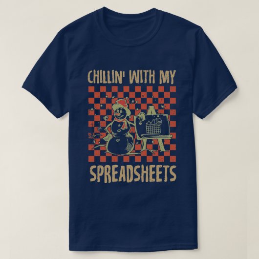 スプレッドシート付きChillinのレトロおもしろいAccounta Tシャツ (デザイン正面)
