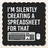 スプレッドシート保険計理人を黙って作成していおもしろいる ペーパーコースター (正面)