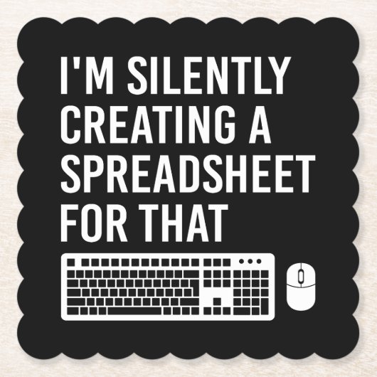 スプレッドシート保険計理人を黙って作成していおもしろいる ペーパーコースター (正面)