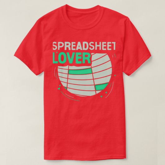 スプレッドシート愛好家会計表の会計士 Tシャツ (デザイン正面)