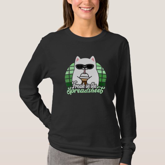 スプレッドシート狂の猫会計士 Tシャツ (正面)