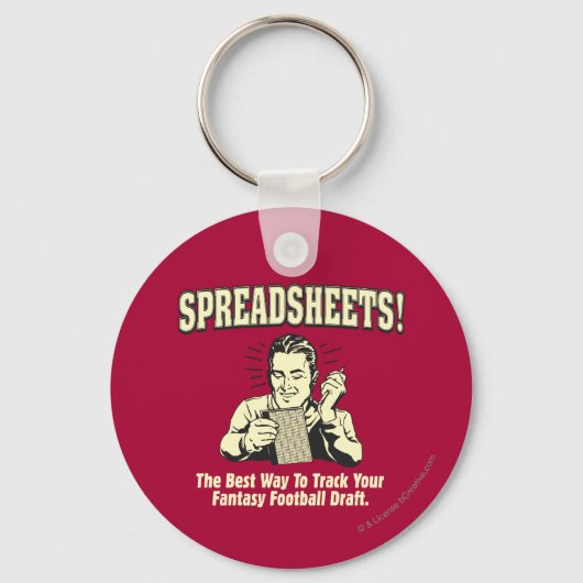 スプレッドシート:サッカーのファンタジーを追跡荷車を引く キーホルダー (正面)