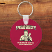 スプレッドシート:サッカーのファンタジーを追跡荷車を引く キーホルダー (正面)