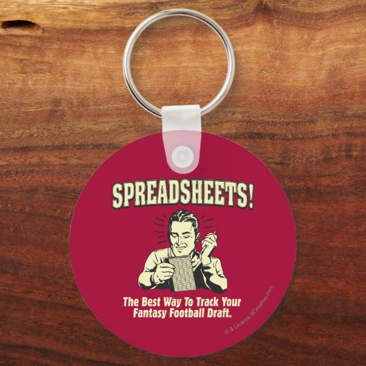 スプレッドシート:サッカーのファンタジーを追跡荷車を引く キーホルダー (正面)