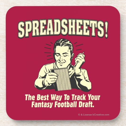 スプレッドシート:サッカーのファンタジーを追跡荷車を引く コースター (正面)