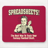 スプレッドシート:サッカーのファンタジーを追跡荷車を引く マウスパッド (正面)