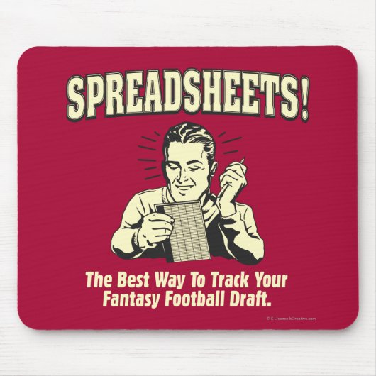 スプレッドシート:サッカーのファンタジーを追跡荷車を引く マウスパッド (正面)