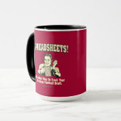 スプレッドシート:サッカーのファンタジーを追跡荷車を引く マグカップ (正面左)